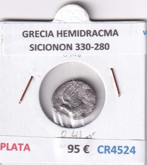 CR4524 CR4524 MONEDA GRECIA HEMIDRACMA SICIONON 330-280 PLATA - Imagen 1