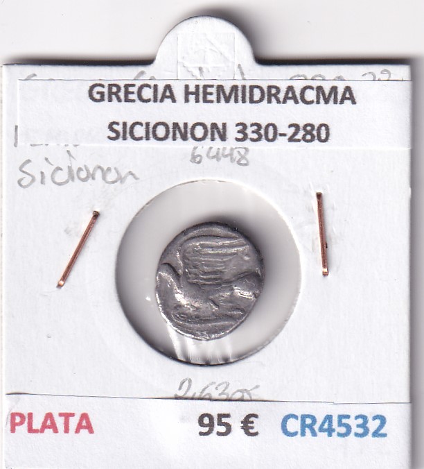 CR4532 CR4532 MONEDA GRECIA HEMIDRACMA SICIONON 330-280 PLATA - Imagen 1