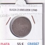 CR4567 MONEDA SUIZA 2 KREUZER 1740 VELLON PLATA
