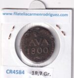 CR4584 MONEDA INDIAS ORIENTALES 1 STUIVER 1800 BRONCE - Imagen 2