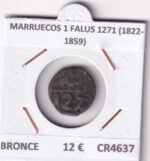CR4637 MONEDA MARRUECOS 1 FALUS 1271 (1822-1859) BRONCE