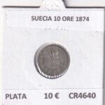 CR4640 MONEDA SUECIA 10 ORE 1874 PLATA