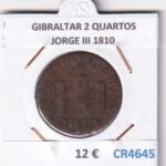 CR4645 MONEDA GIBRALTAR 2 QUARTOS JORGE III 1810