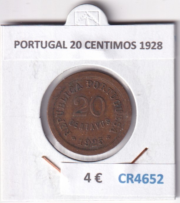 CR4652 CR4652 MONEDA PORTUGAL 20 CENTIMOS 1928 - Imagen 1
