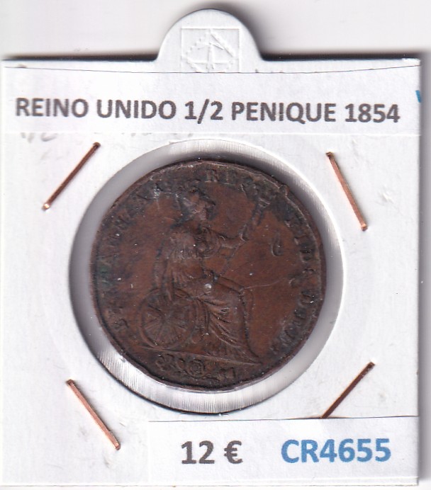 CR4655 CR4655 MONEDA REINO UNIDO 1/2 PENIQUE 1854 - Imagen 1
