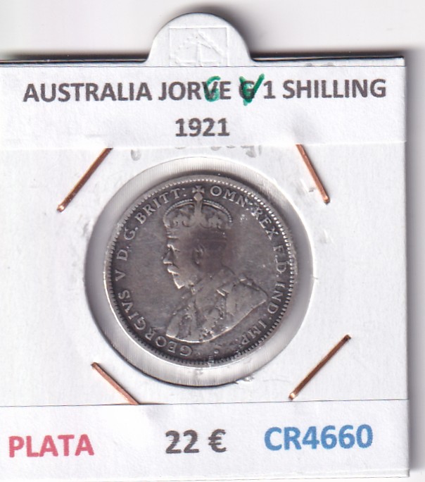 CR4660 CR4660 MONEDA AUSTRALIA JORGE VI SHILLING 1921 PLATA - Imagen 1