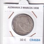 CR4684 MONEDA ALEMANIA 2 MARCOS 1938 PLATA