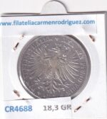CR4688 MONEDA ALEMANIA 1 THALER FRANFURT 1860 PLATA - Imagen 2