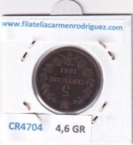 CR4704 MONEDA ITALIA VICTOR MANUEL II 5 CENTECIMOS 1861 M BRONCE - Imagen 2