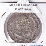CR4722 MONEDA MEXICO 1 PESO 1962 PLATA BAJA