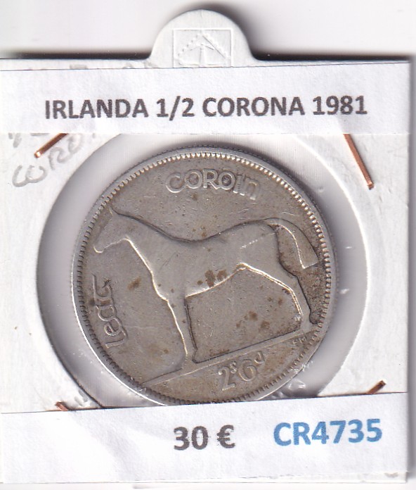 CR4735 CR4735 MONEDA IRLANDA 1/2 CORONA 1981 PLATA - Imagen 1