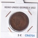 CR4754 MONEDA REINO UNIDO GEORGE V 1922