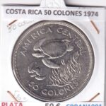 CR4773 MONEDA COSTA RICA 50 COLONES 1974 PLATA 500