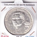 CR4785 MONEDA TAILANDIA 50 BATH RAMAIX PLATA 900