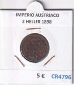 CR4796 MONEDA IMPERIO AUSTRIACO 2 HELLER 1898