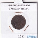 CR4803 MONEDA IMPERIO AUSTRIACO 1 KREUZER 1881 SC