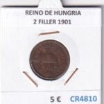 CR4810 MONEDA REINO DE HUNGRIA 2 FILLER 1901