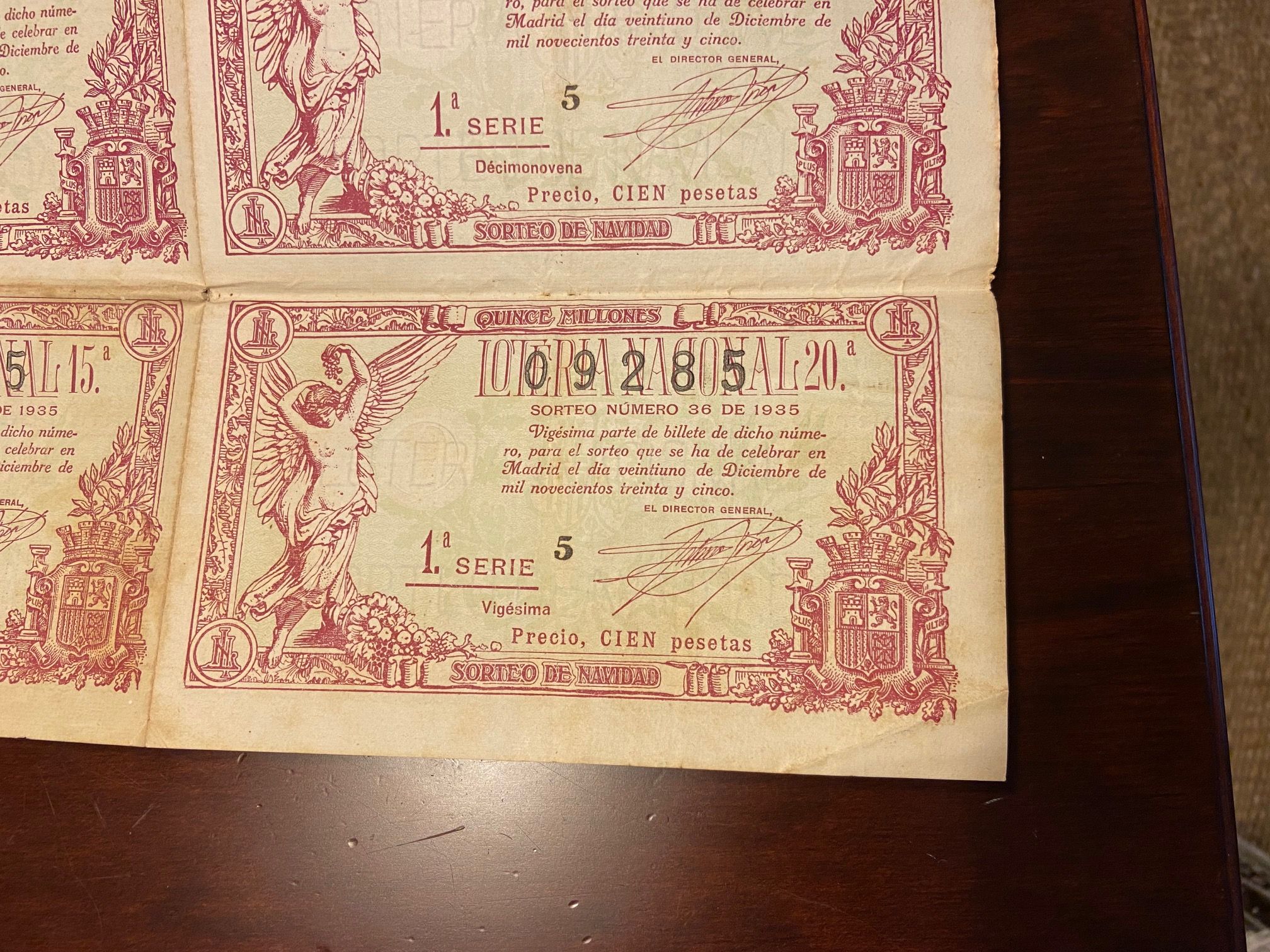 CRBL0041 CRBL0041 CURIOSO BILLETE LOTERIA 1935 NAVIDAD - Imagen 1