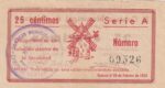 CRBL0212 BILLETE LOCAL ESPAÑA CRIPTANA (CIUDAD REAL) 25 CENTIMOS 1937 MBC - Imagen 2
