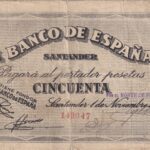 CRBL0502 BILLETE LOCAL ESPAÑA SANTANDER 50 PESETAS 1936 BC