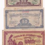 CRBL0524 SERIE COMPLETA  BILLETES ESPAÑA LOCAL ASTURIAS Y LEON 1936