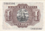CRBS0052  BILLETE ESPAÑA 1 PESETA 1953 SIN SERIE MBC - Imagen 2