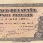 CRBS0082  BILLETE ESPAÑA 5 PESETAS JULIO 1937 MBC+