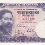 CRBS0133 BILLETE ESPAÑA 25 PESETAS 1954 SIN SERIE EBC