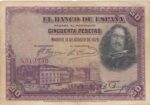 CRBS0145 BILLETE ESPAÑA 50 PESETAS 1928 MBC