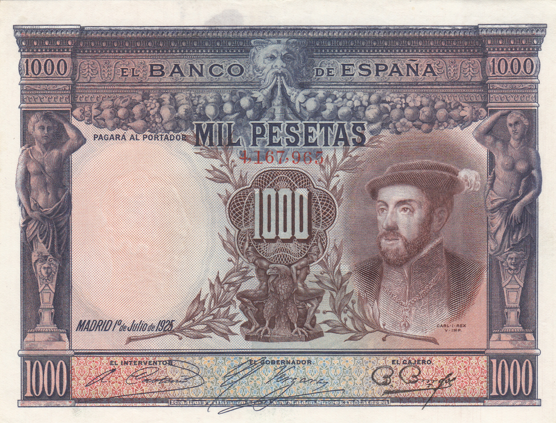 CRBS0268 CRBS0268 BILLETE ESPAÑA 1000 PESETAS 1925 EBC+ - Imagen 1
