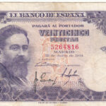 CRBS0294  BILLETE ESPAÑA 25 PESETAS 1954 SIN SERIE MBC