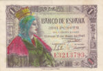 CRBS0440  BILLETE ESPAÑA 1 PESETA 1945 EBC+ COLOREADO