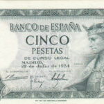 CRBS0902 BILELTE ESPAÑA 5 PESETAS 1951 SIN SERIE MBC