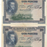 CRBS0912 PAREJA CORRELATIVA BILLETES  100 PESETAS 1925 MBC