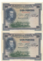 CRBS0912 PAREJA CORRELATIVA BILLETES  100 PESETAS 1925 MBC