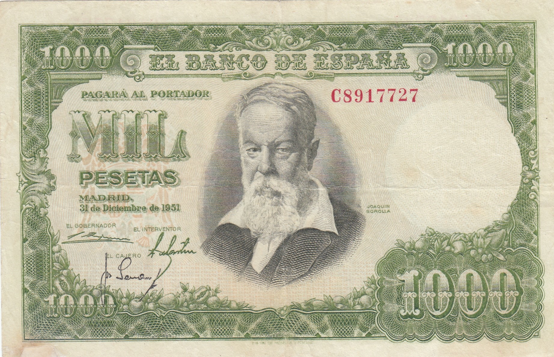 CRBS1193 CRBS1193 BILLETE ESPAÑA 1000 PESETAS 1951 MBC - Imagen 1