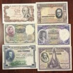 CRBS1598 LOTE 6 BILLETES ESPAÑA DIFERENTES MBC EBC