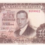 CRBS1602  BILLETE ESPAÑA 100 PESETAS 1953 SIN SERIE SIN SIRCULAR RARO EN ESTA CALIDAD