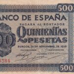CRBS1863 BILLETE ESPAÑA 500 PESETAS 1936 SERIE A EBC-