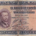 CRBS2007 BILLETE ESPAÑA 25 PESETAS 1926 SERIE B MC CON FIXO