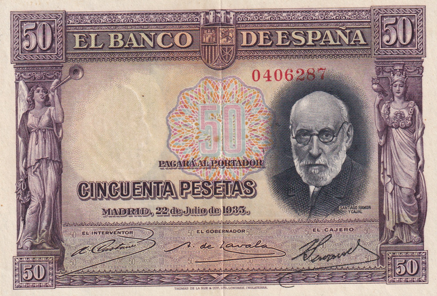 CRBS2018 CRBS2018 BILLETE ESPAÑA 50 PESETAS 1935 MBC+ - Imagen 1
