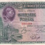 CRBS2022 BILLETE ESPAÑA 500 PESETAS 1928 SIN SERIE MBC