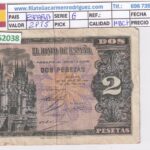 CRBS2038 BILLETE ESPAÑA 2 PESETAS 1938 SERIE G MBC+