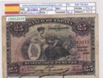 CRBS2039 BILLETE ESPAÑA 25 PESETAS 1907 SIN SERIE BC+