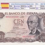 CRBS2041 BILLETE ESPAÑA 100 PESETAS 1970 SERIE ESPECIAL 9B S/C-