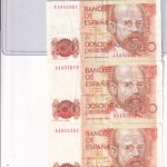CRBS2043 LOTE 3 BILLETES ESPAÑA 200 PESETAS 1980 SERIE A MBC