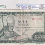 CRBS2061 BILLETE ESPAÑA 1000 PESETAS 1965 SERIE 1H MBC