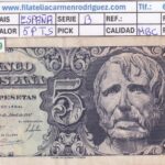 CRBS2079 BILLETE 5 PESETAS 1947 SERIE B MBC