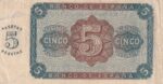 CRBS2325 BILLETE ESPAÑA 5 PESETAS 1938 RARA SERIE M MBC+ - Imagen 2