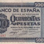 CRBS2444 BILLETE ESPAÑA 500 PESETAS 1936 SERIE A RESTAURADO